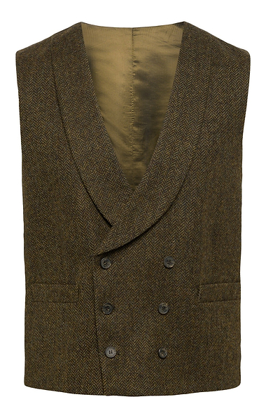 Men's Double Breasted Shetland Tweed Waistcoat