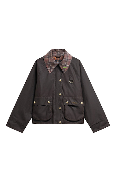 Ladies Barbour Icons Tartan Collar Spey Wax Coat