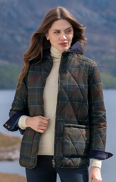 Ladies Islay Quilted Check Jacket