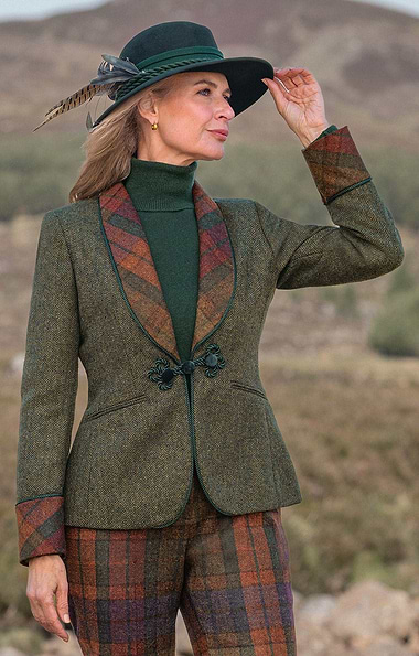 Ladies British Tweed Heritage Shawl Collar Blazer