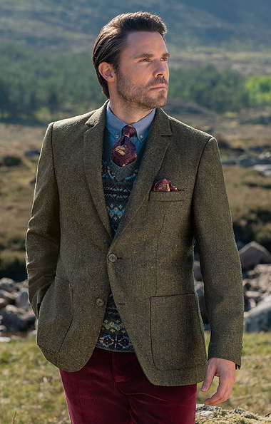 Men's Tailored Tweed Patch Pocket Jacket