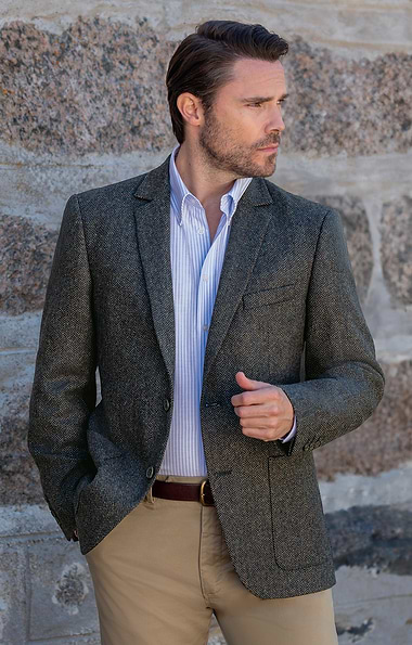 Men's Tailored Tweed Patch Pocket Jacket