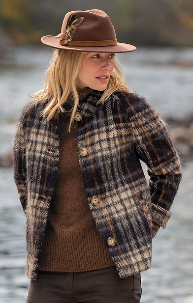Ladies Scottish Wool & Mohair Tweed Charlotte Coat