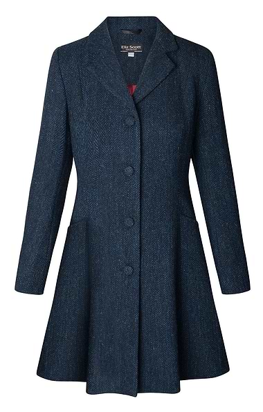 Ladies Harris Tweed® Zoe Pleat Back Coat