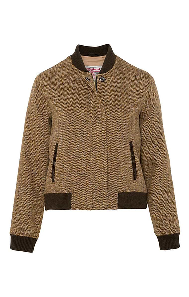 Ladies Harris Tweed® Zip Bomber Jacket