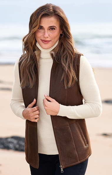Ladies Sheepskin Leather Gilly Gilet