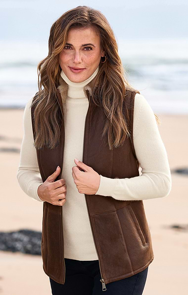 Ladies Sheepskin Leather Gilly Gilet