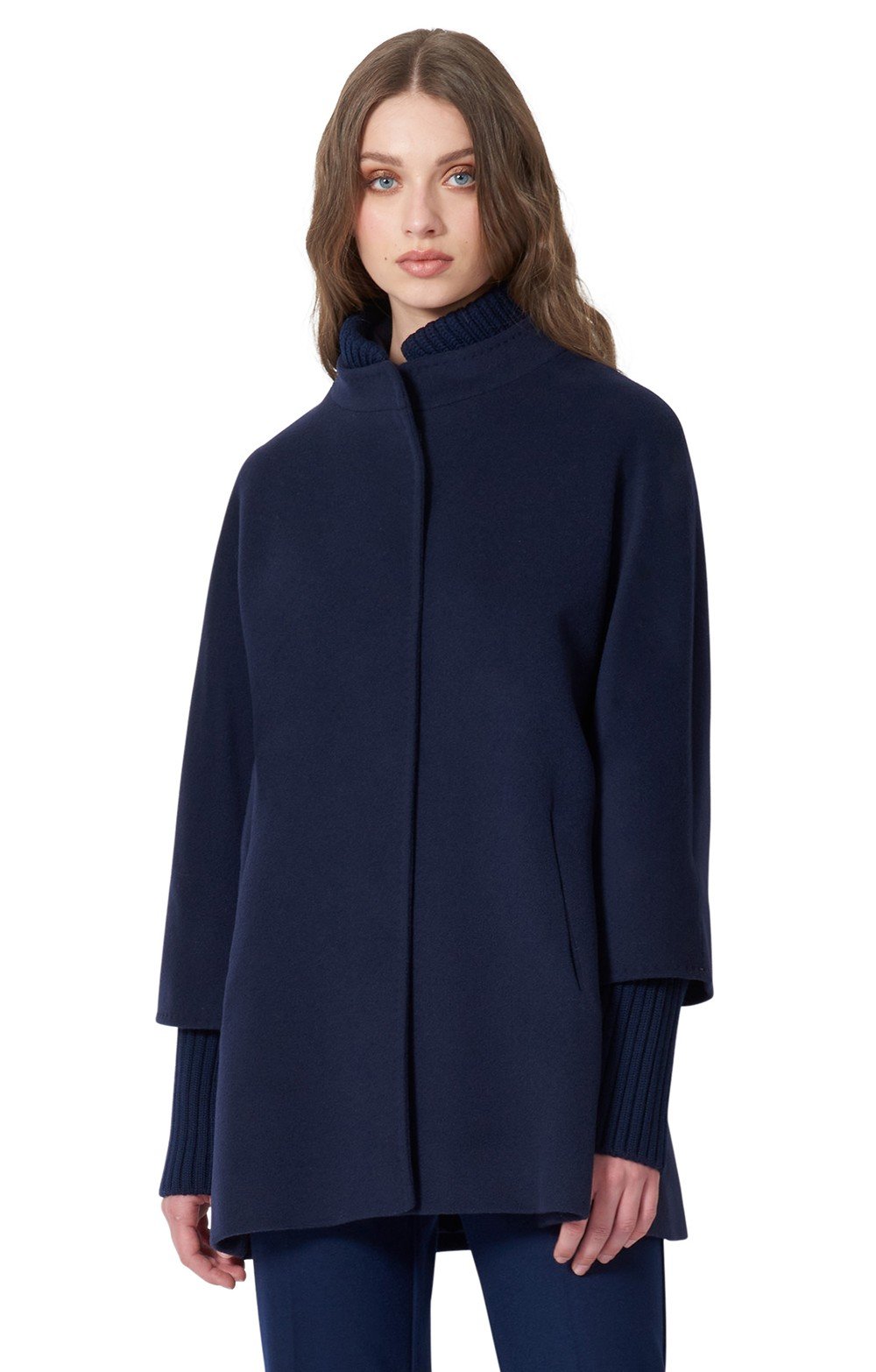 Ladies Cinzia Rocca Knit Trim Short Coat - House of Bruar