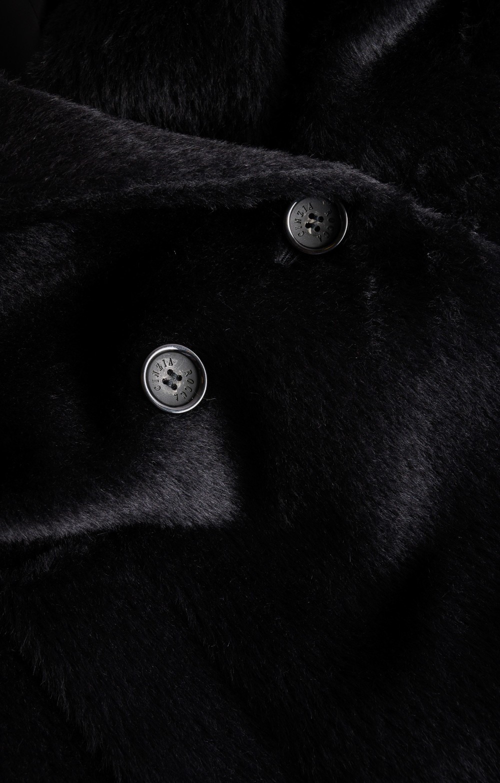 Ladies Cinzia Rocca Alpaca Double Breasted Short Coat, Black