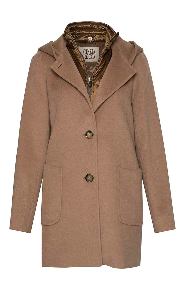 Ladies Cinzia Rocca Quilted Wool Coat