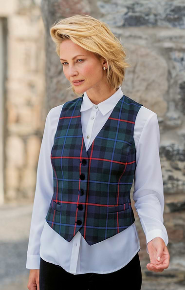 Ladies Tartan Dress Waistcoat