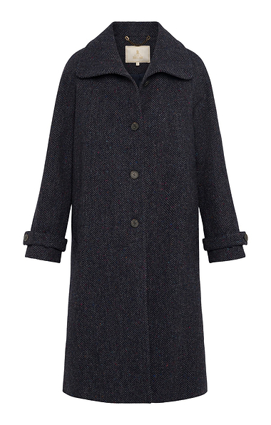 Ladies British Tweed Full Length Raglan Coat