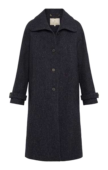Ladies British Tweed Full Length Raglan Coat