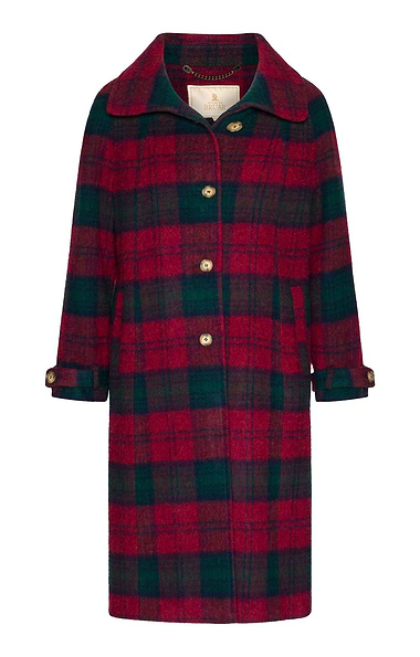 Ladies Tweed Longline Raglan Coat