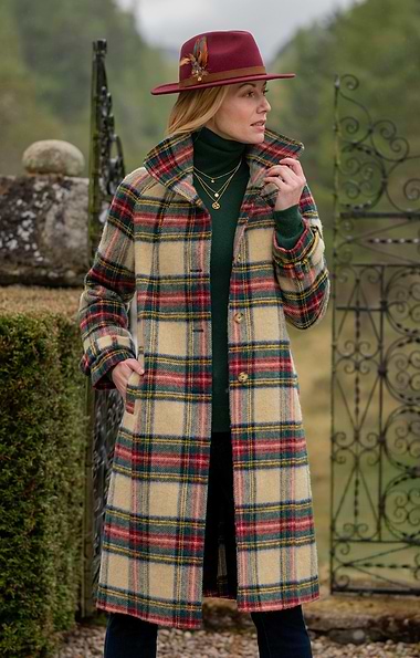 Ladies Tweed Longline Raglan Coat