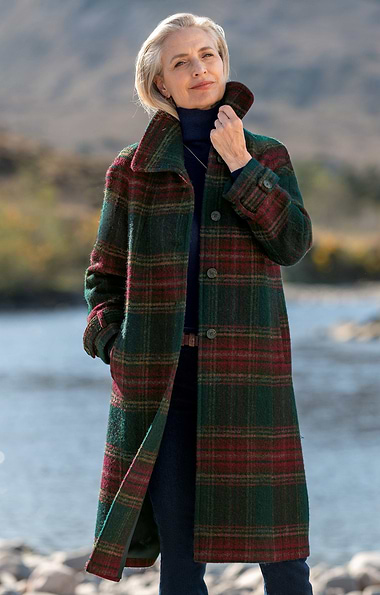 Ladies Tweed Longline Raglan Coat