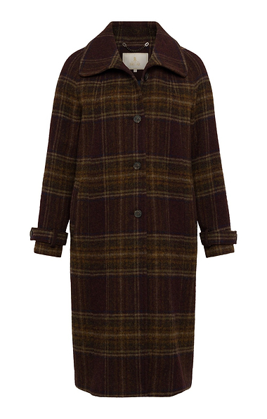 Ladies Tweed Longline Raglan Coat