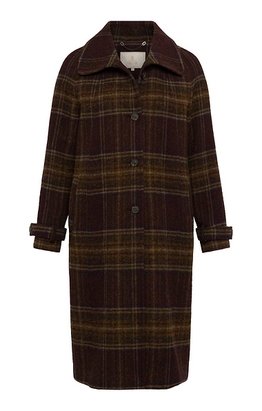 Ladies Tweed Longline Raglan Coat