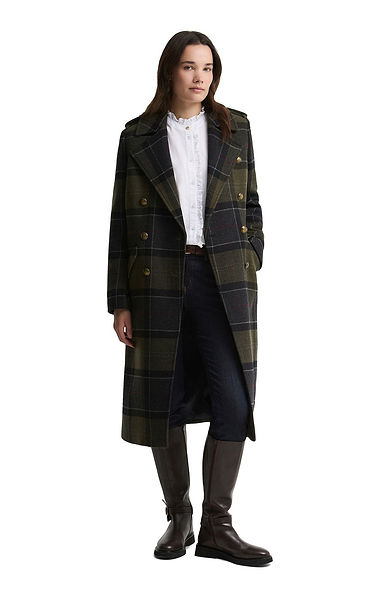 Ladies Barbour Cottesmore Checked Wool Coat