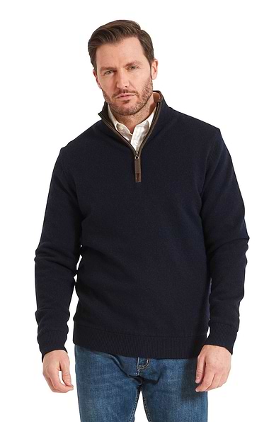 Men's Schoffel Lambswool Aerobloc 1/4 Zip