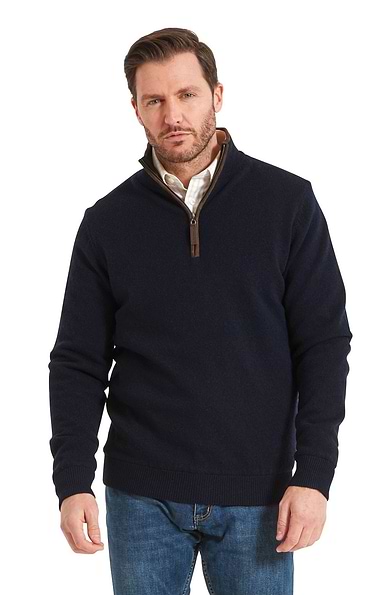 Men's Schoffel Lambswool Aerobloc 1/4 Zip