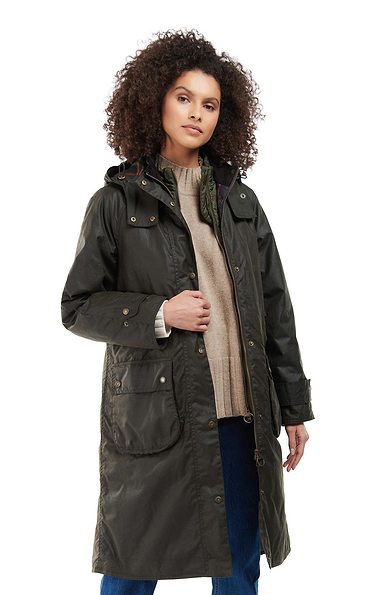 Ladies Barbour Long Cannich Wax Coat