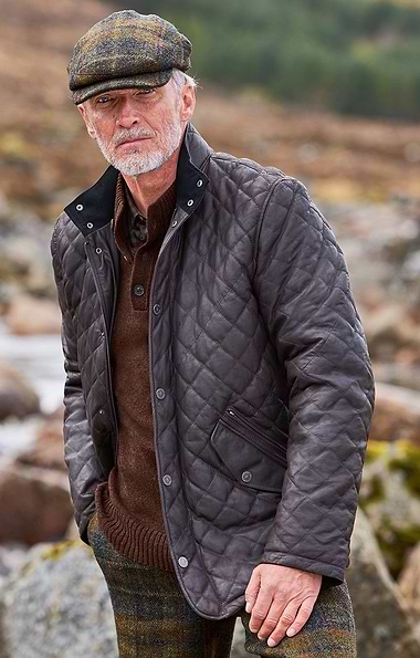 Men's Quilted Leather Jacket