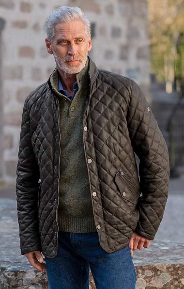 Men's Quilted Leather Jacket