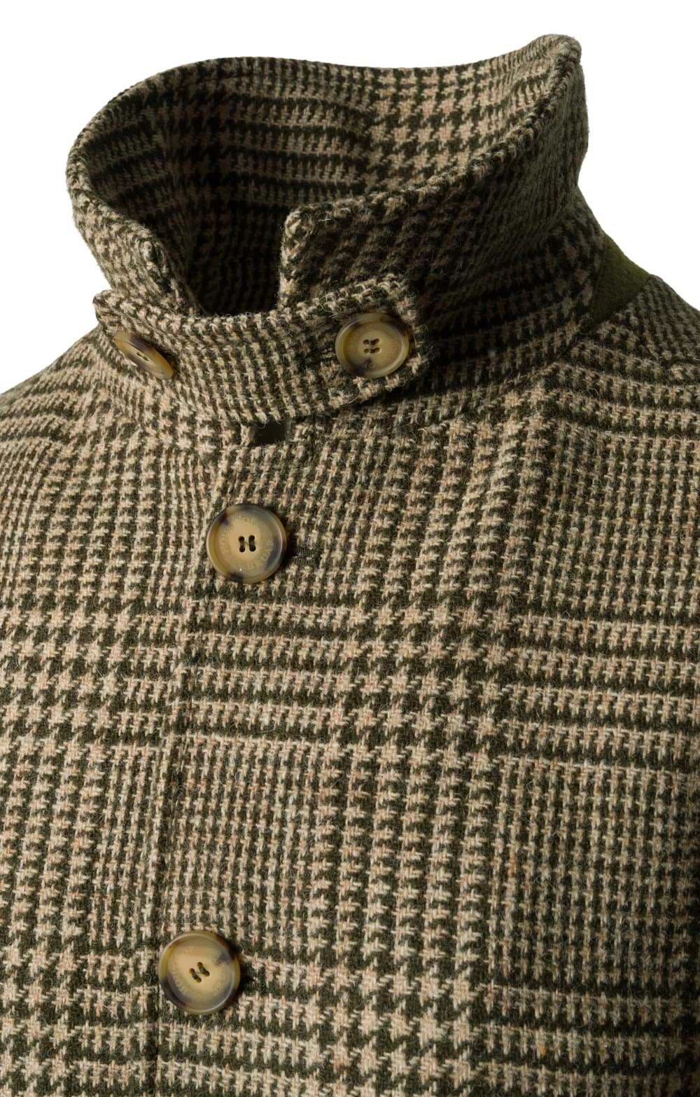 Mens Harris Tweed® 3/4 Length Raglan Coat, Green - House of Bruar