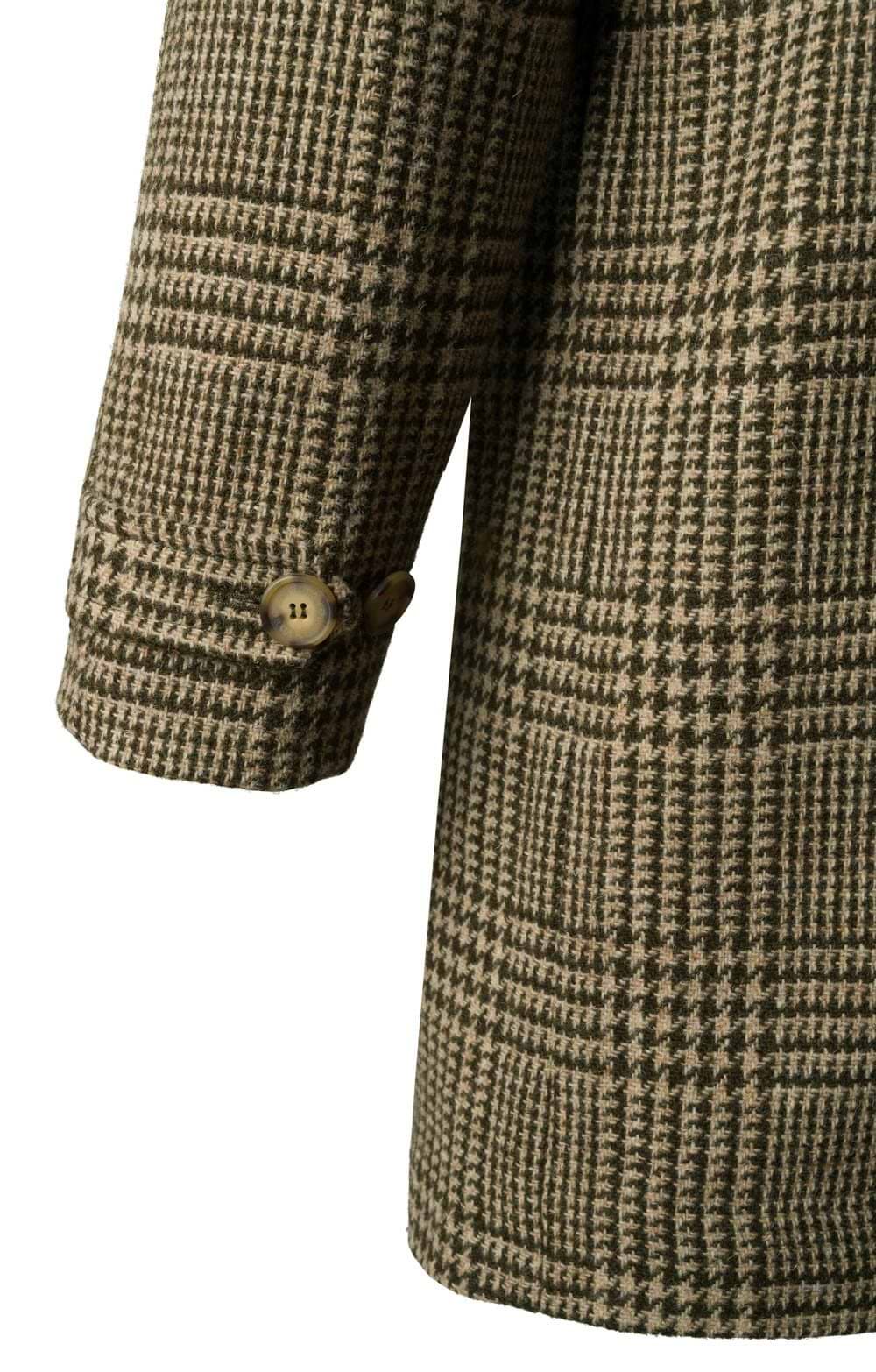 Mens Harris Tweed® 3/4 Length Raglan Coat, Green - House of Bruar