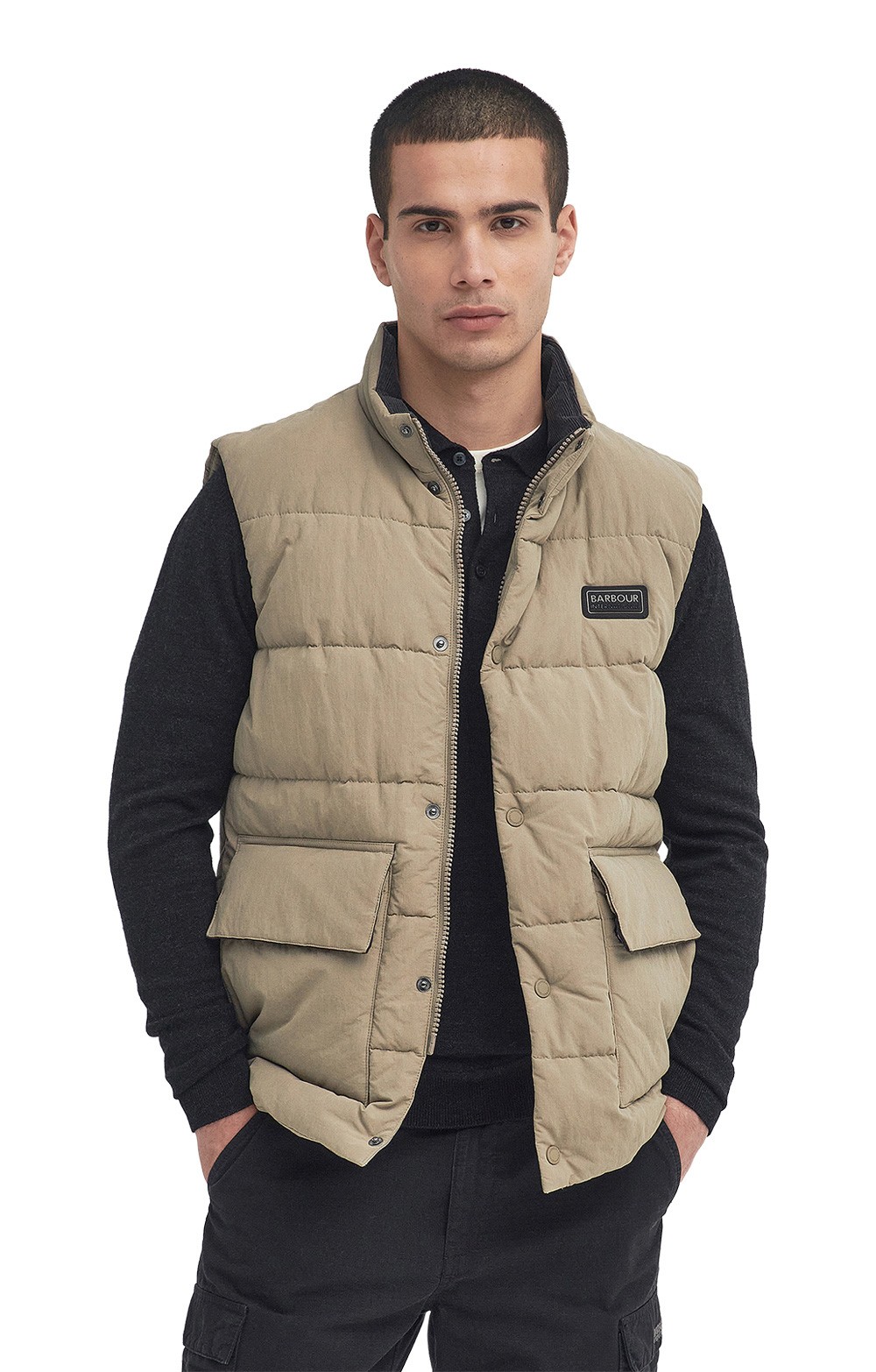 Mens Barbour International Morville Puffer Gilet, Brown House of
