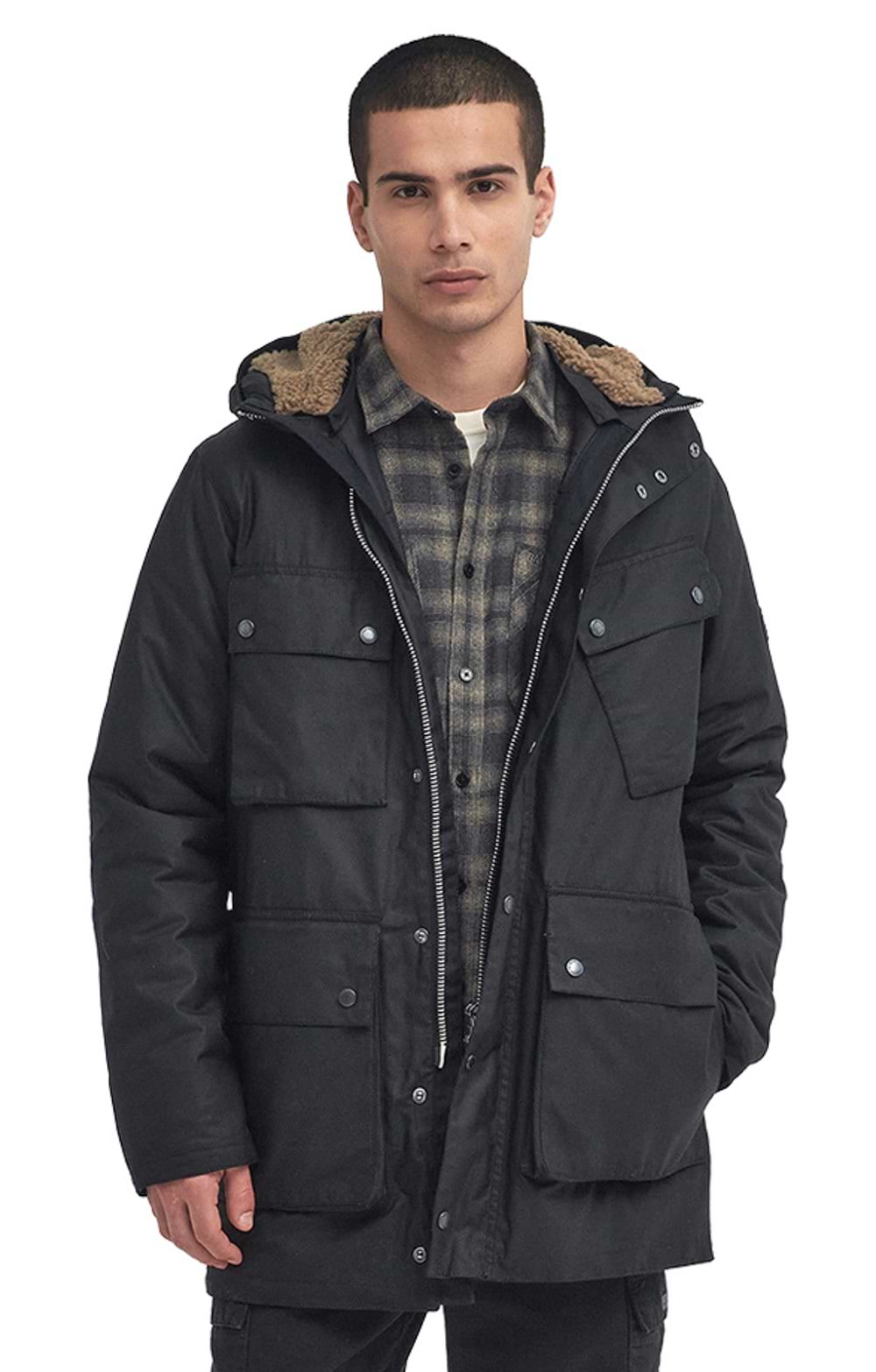 Mens Barbour International Harburn Wax Jacke, Blackt- House of Bruar