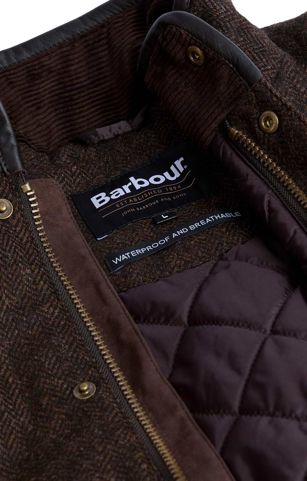 Mens Barbour Hereford Wool Tweed Jacket, Green - House of Bruar