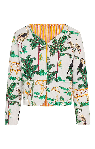 Ladies Cotton Reversible Print Quilted Jacket