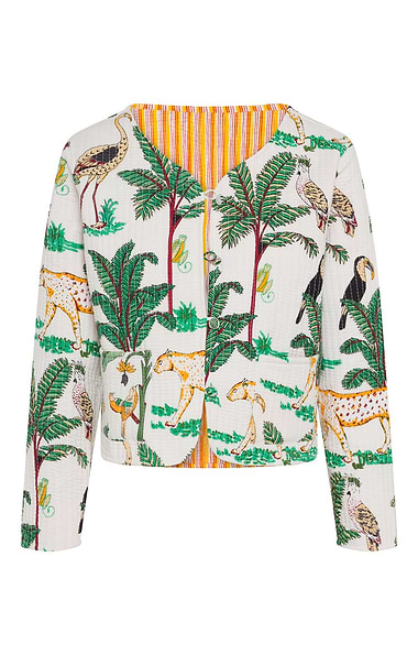 Ladies Cotton Reversible Print Quilted Jacket
