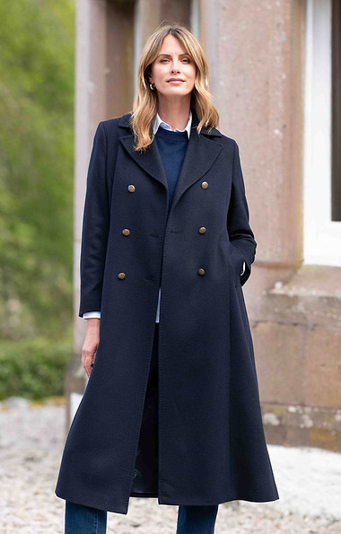Ladies Cashmere Double Breasted Belted Coat