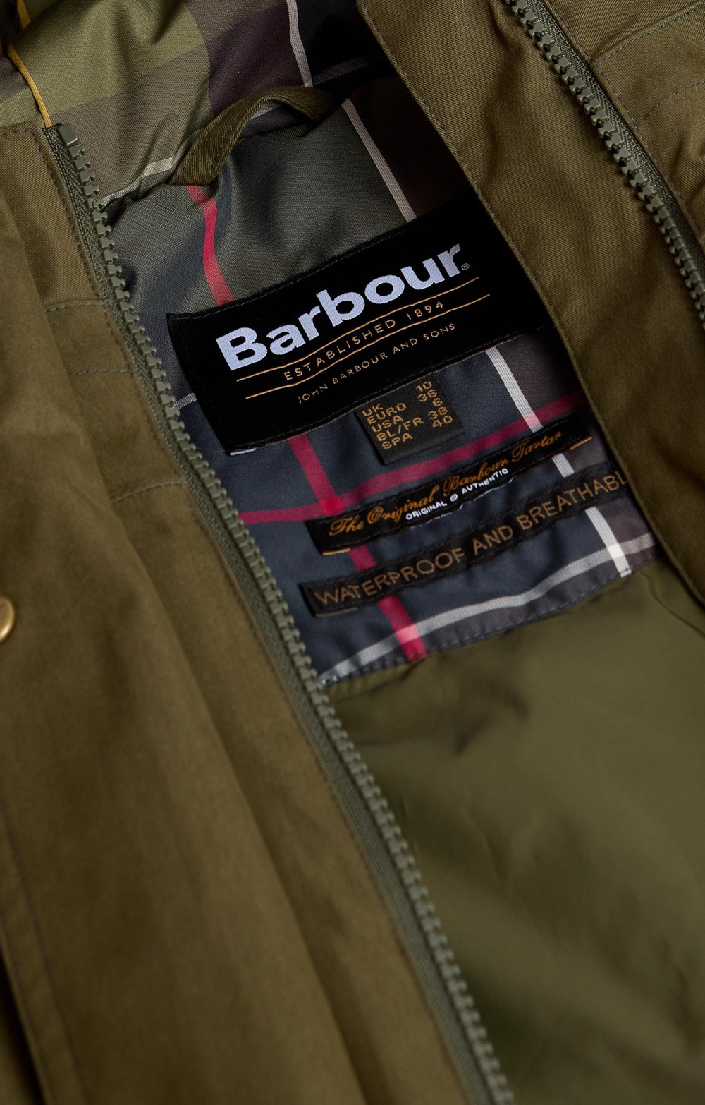 Ladies Barbour Bamburgh Waterproof Jacket, Green - House of Bruar