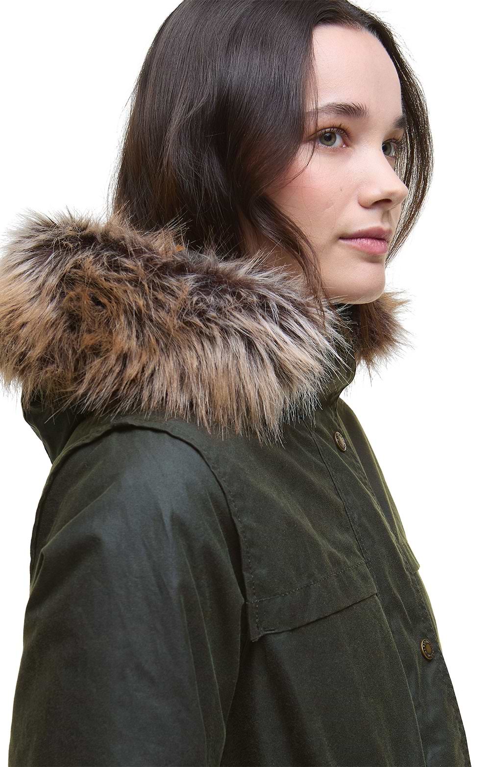 Ladies Barbour Durham City Waxed Parka, Green - House of Bruar