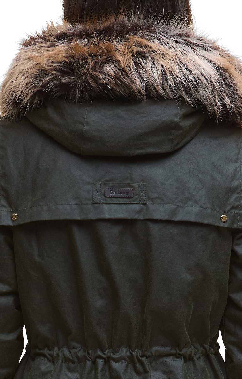 Ladies Barbour Durham City Waxed Parka, Green - House of Bruar