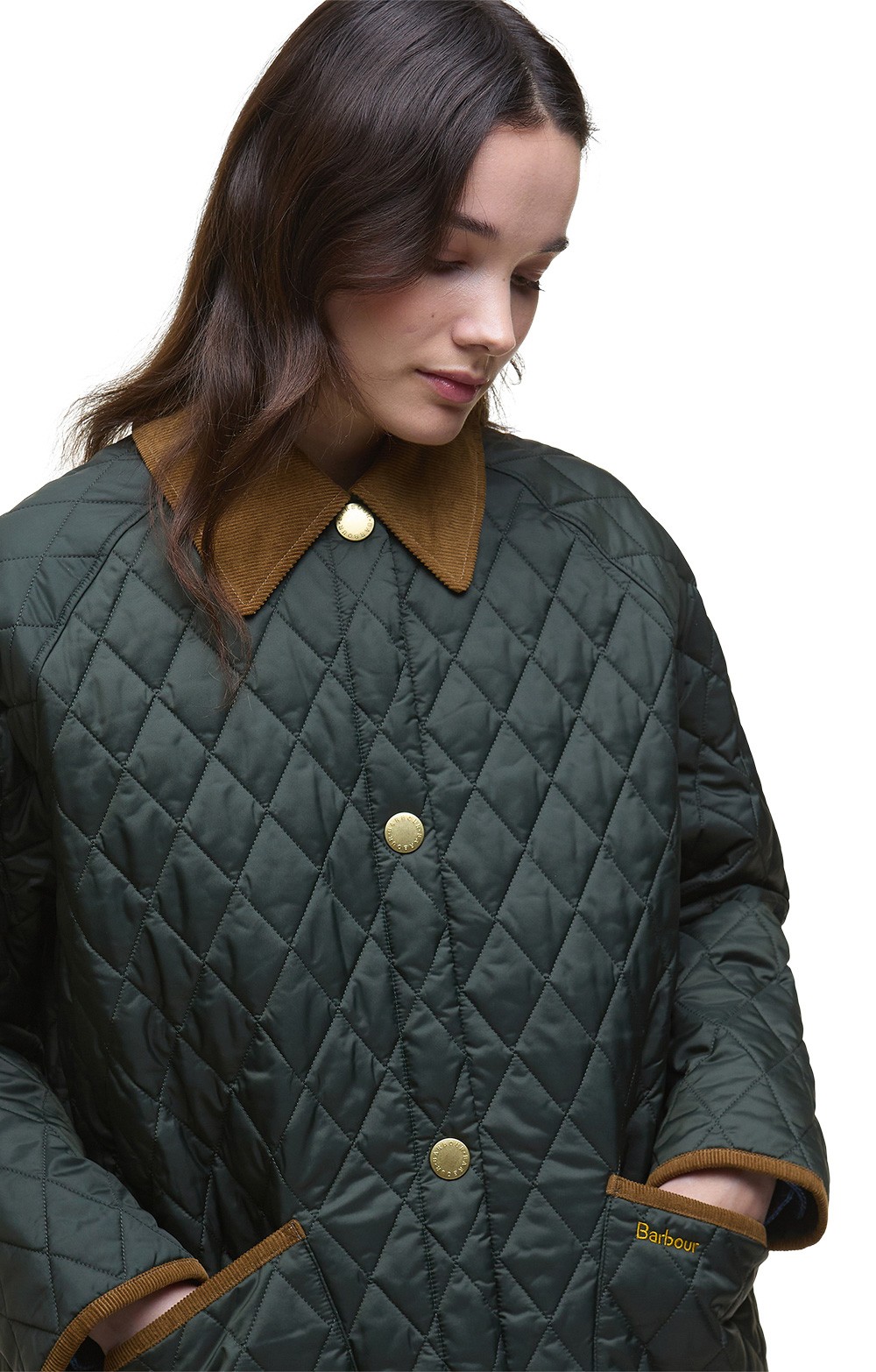 Ladies Barbour Liddesdale Oversized Quilted Jacket, Green - House