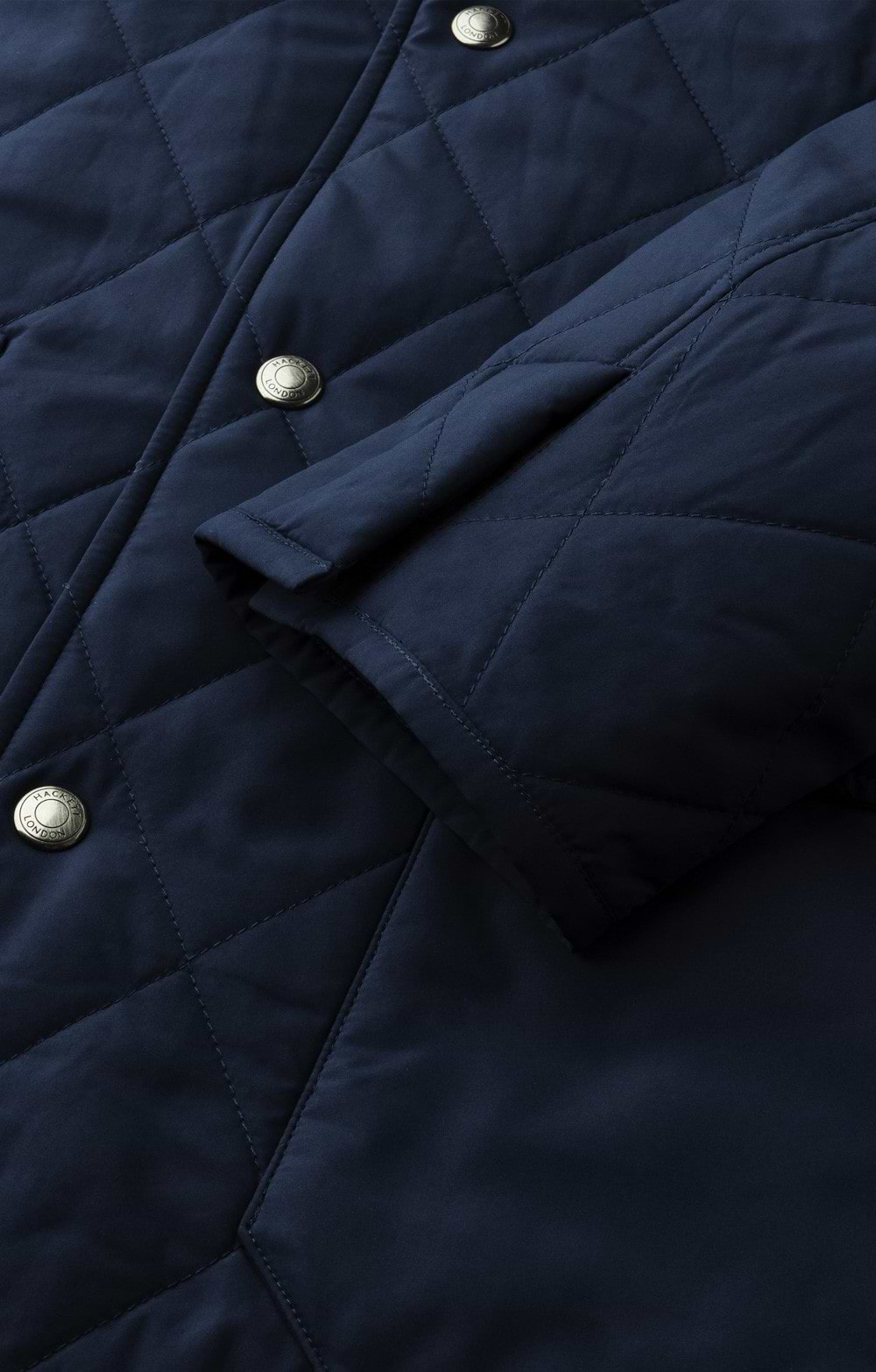 Men's Hackett London Quilted Paddock Jacket, Navy - House of Bruar