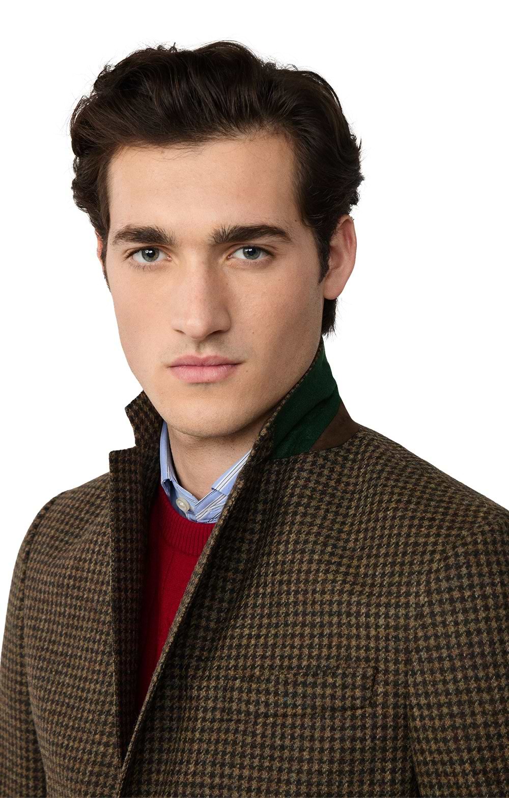 Men's Hackett London Country Houndstooth Jacket, Green - House of