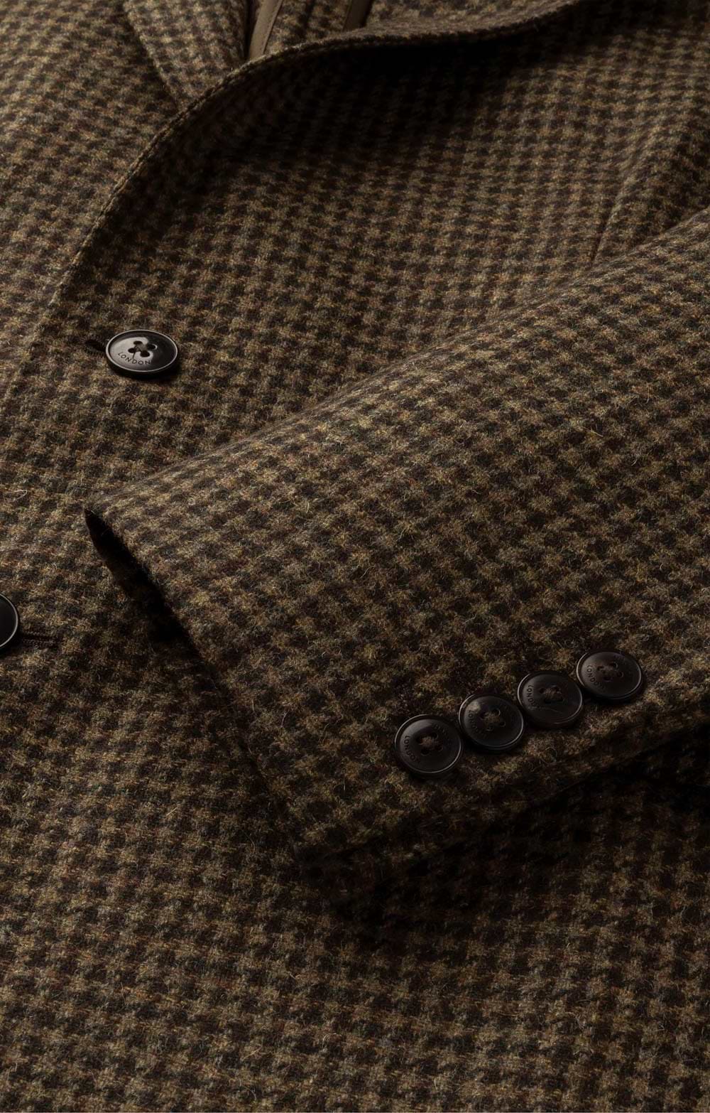 Men's Hackett London Country Houndstooth Jacket, Green - House of