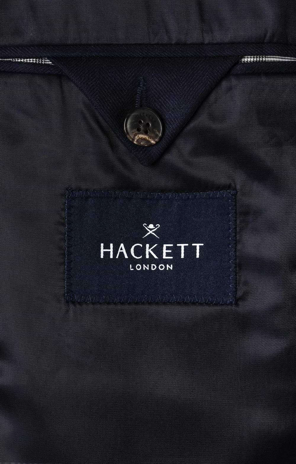 Men's Hackett London Flannel Herringbone Bib Jacket, Navy - House