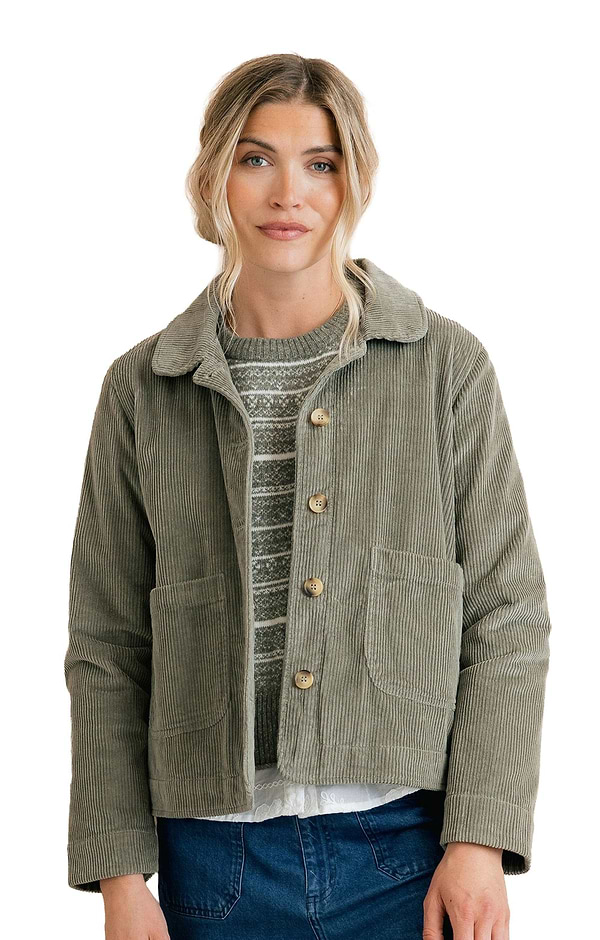 Ladies Lily & Me Ash Stretch Cotton Cord Jacket