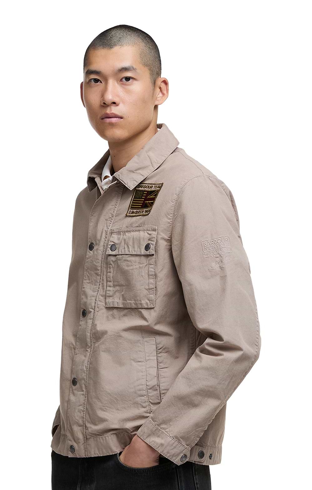 Mens Barbour International Workers Casual Jacket, Brown - House of