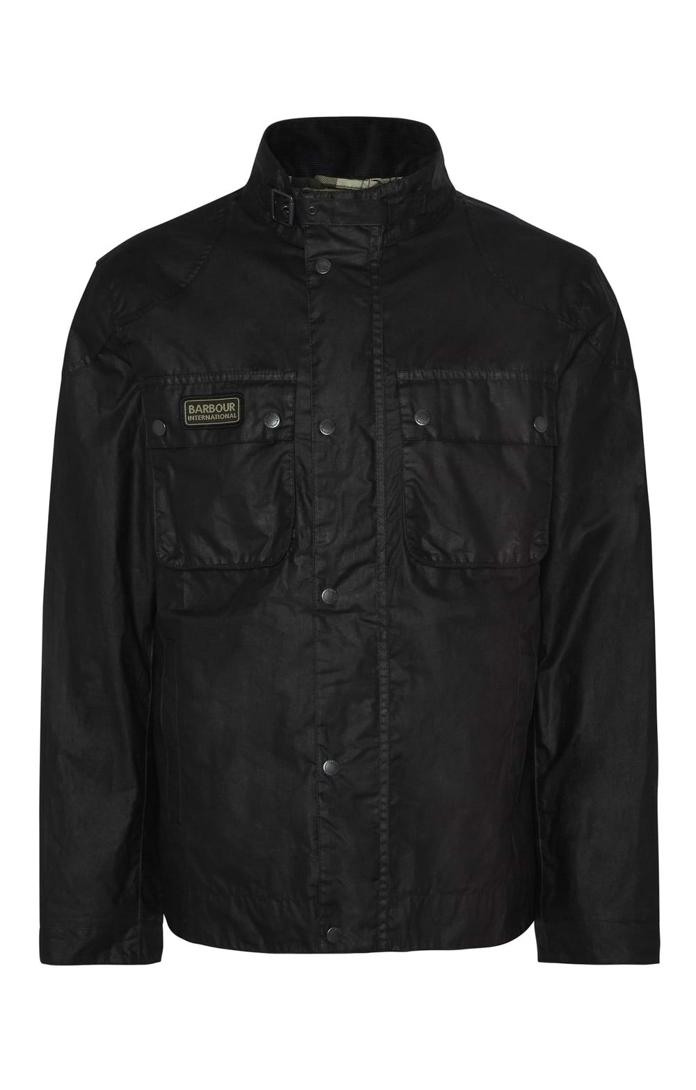 Men's Barbour International Merton Waxed Jacket, Black - House of