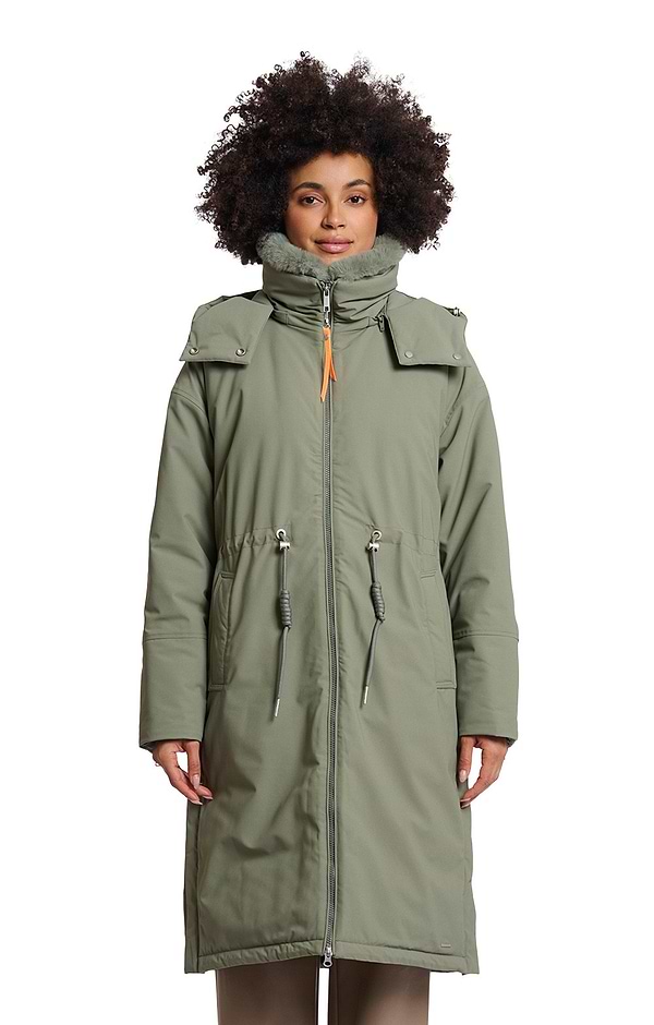 Ladies Rino & Pelle Faux Fur Collar Coat