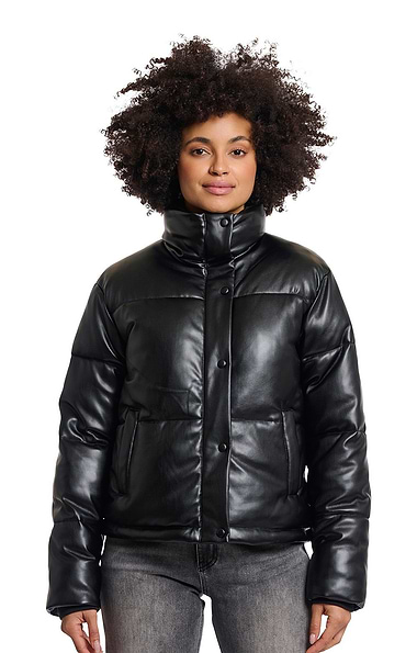 Ladies Rino & Pelle Faux Leather Bomber Jacket