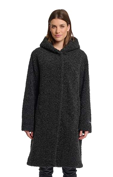Ladies Rino & Pelle Longline Teddy Coat with Hood